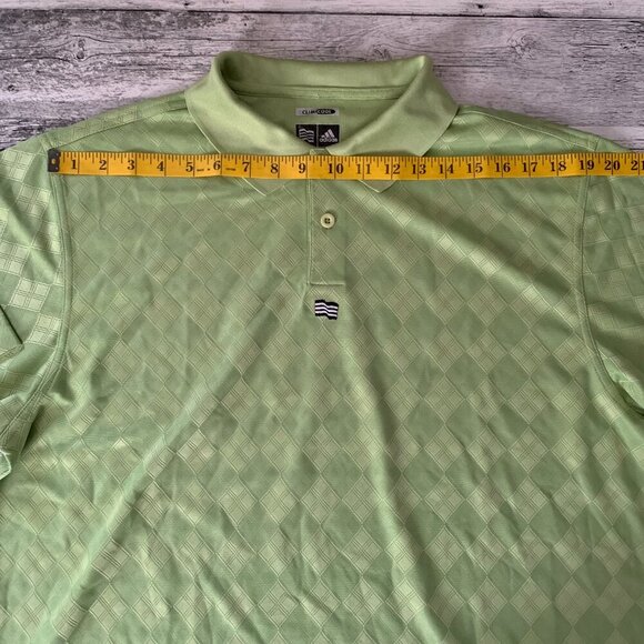 Adidas ClimaCool Green Diamond Print Golf Polo Shirt - Picture 5 of 8